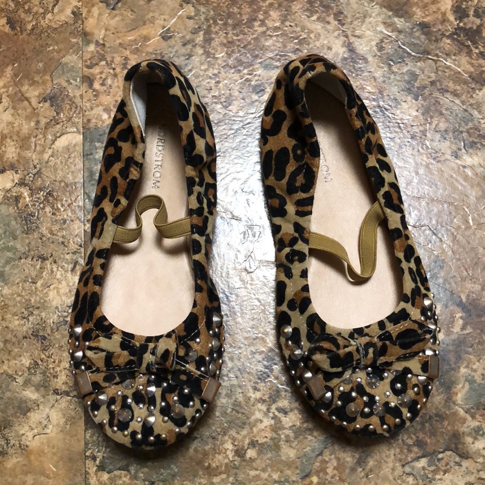 Nordstrom size 10.5 M leopard studded shoes